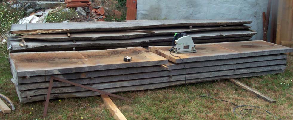 Iroko wood pile